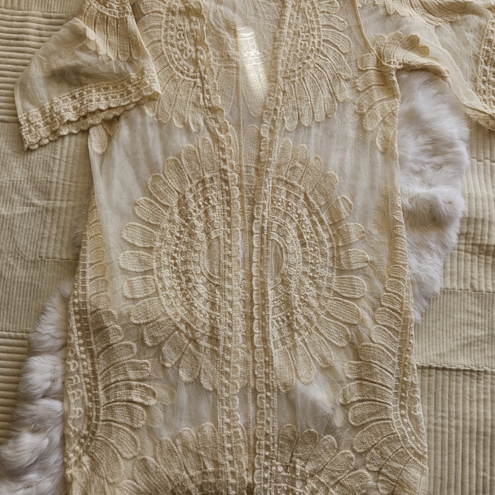 Elegant Cream Lace Women's Top